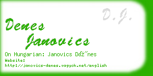 denes janovics business card